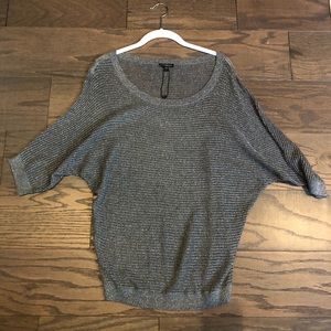 EXPRESS gray silver sparkle dolman knit sweater